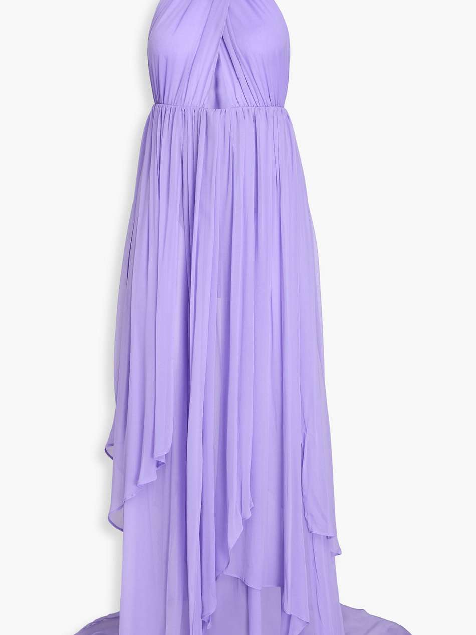 ina cutout silk-chiffon halterneck maxi dress