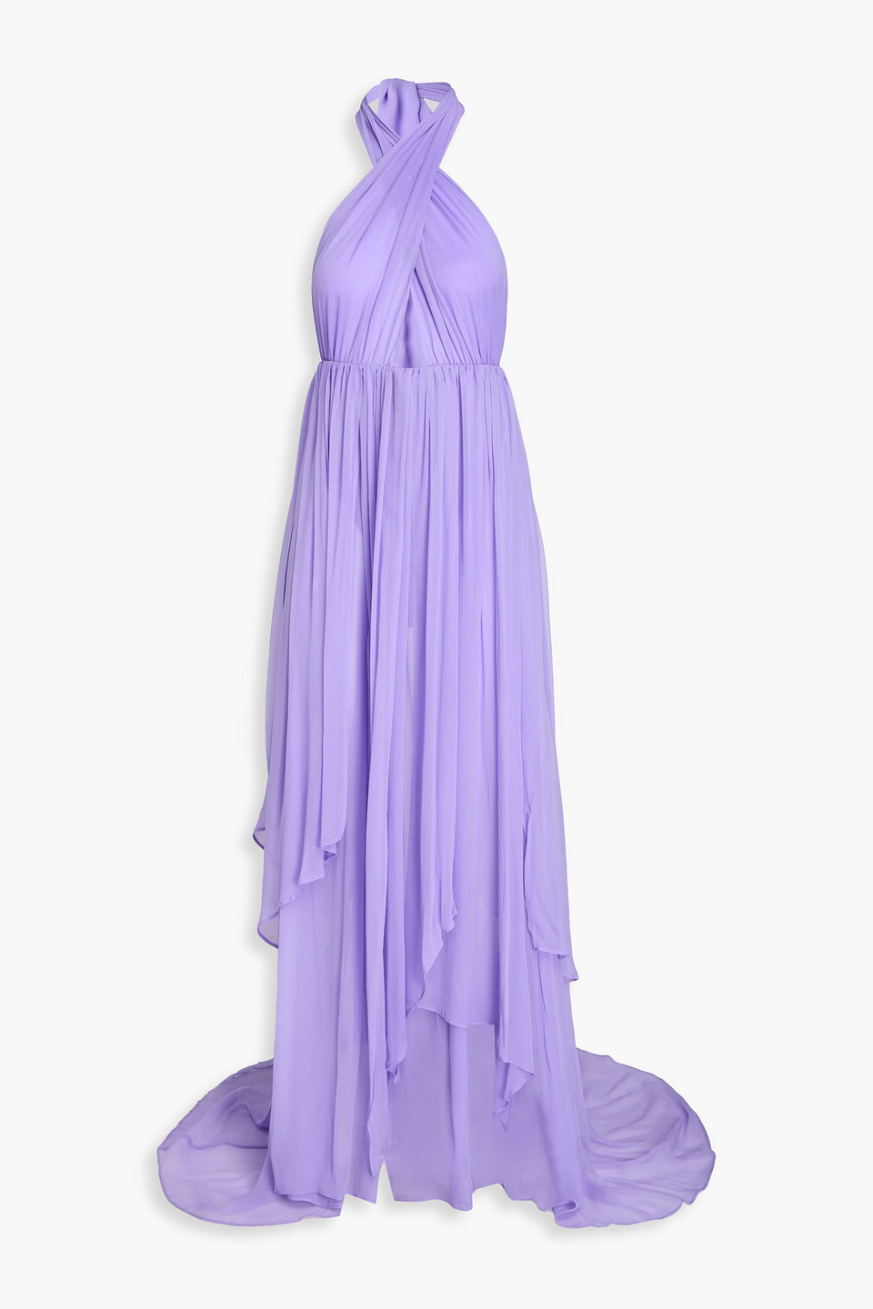 Retroféte Ina Cutout Silk-chiffon Halterneck Maxi Dress In Lavender