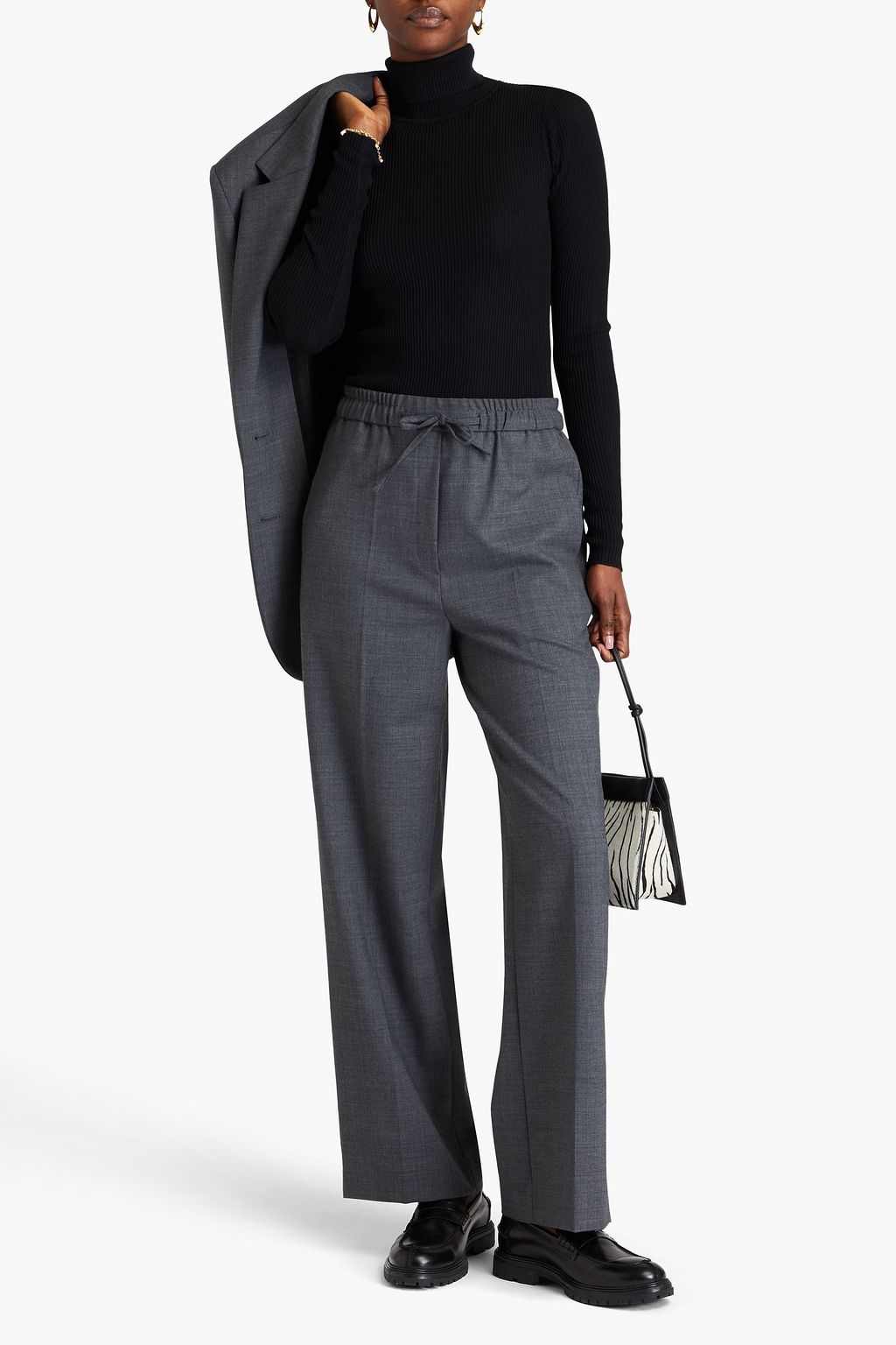 BY MALENE BIRGER كنزة رياضية بياقة عالية من اللايوسيل والتنسل™ المضلّع