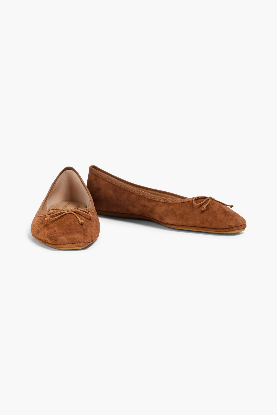 VERONICA BEARD BEATRIX BOW-DETAILED SUEDE BALLET FLATS