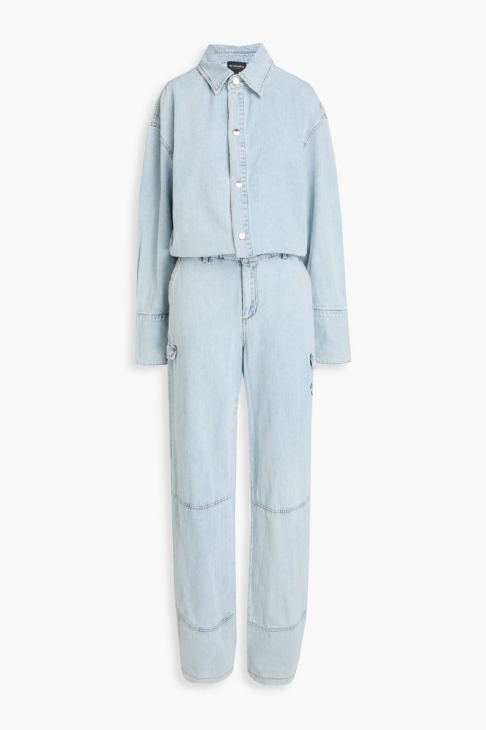Retroféte Russo Denim Jumpsuit In Light Denim