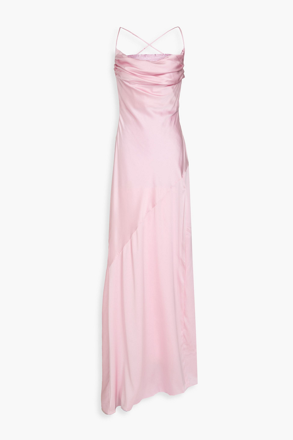 Retroféte Emery Crystal-embellished Stretch-silk Satin Gown In Baby Pink