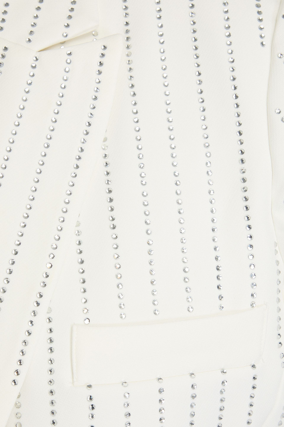 Retroféte Crystal-embellished Crepe Blazer In White