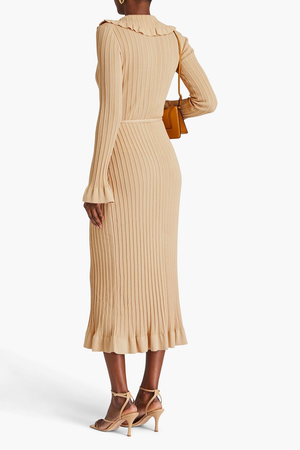 BY MALENE BIRGER コットン混 ミディラップドレス リブ編み