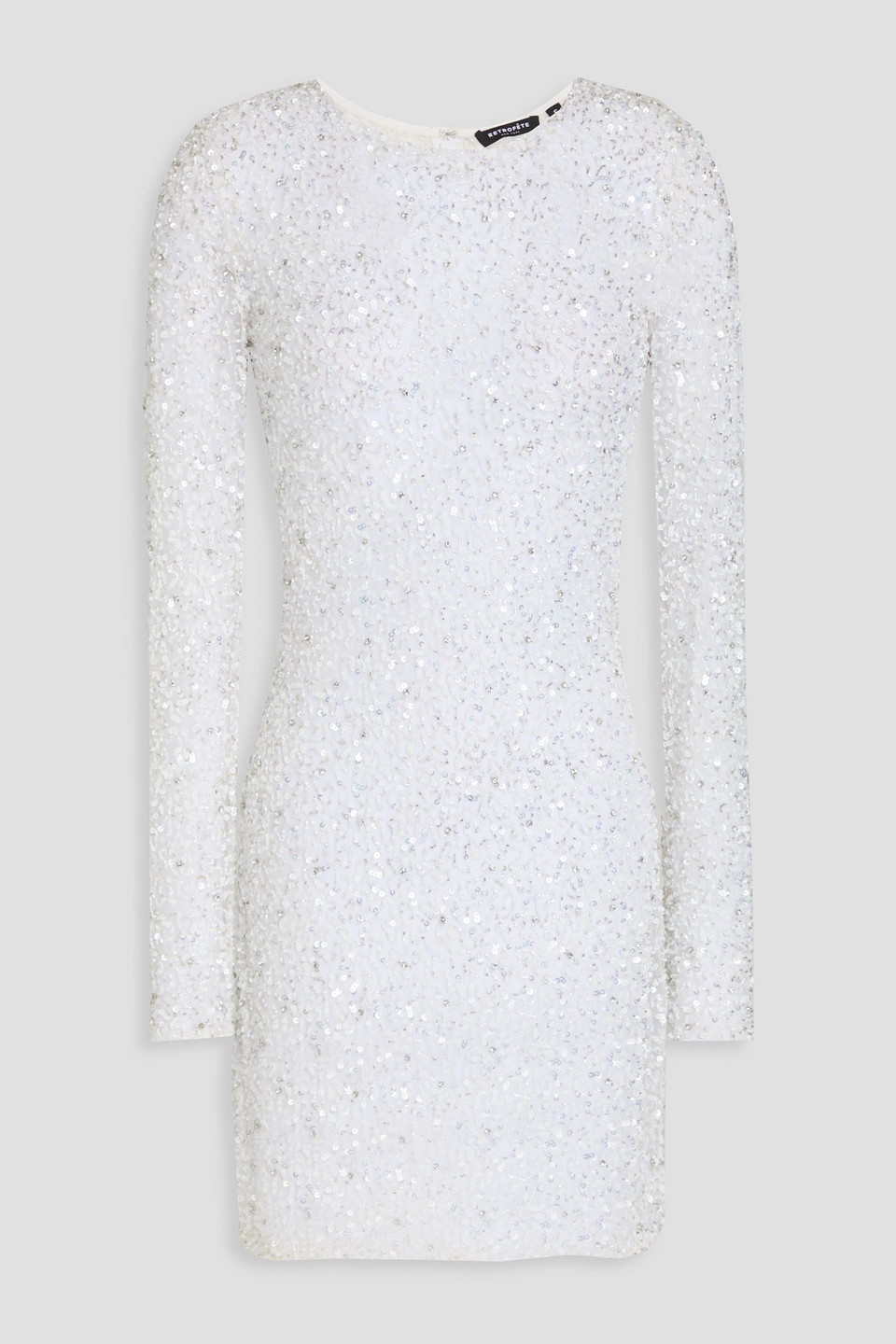 Retroféte Embellished Tulle Mini Dress In White