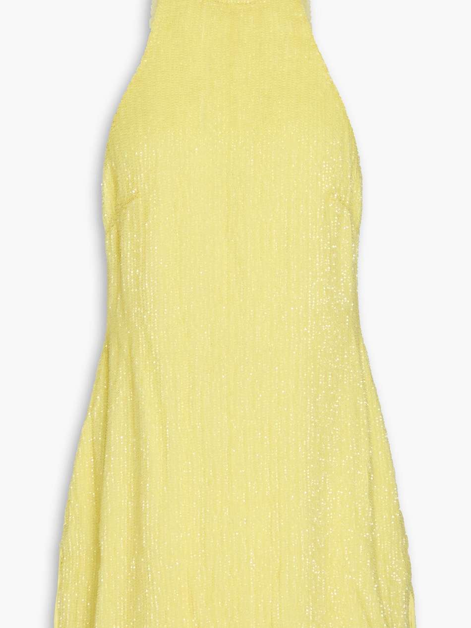 alexis sequined chiffon halterneck mini dress