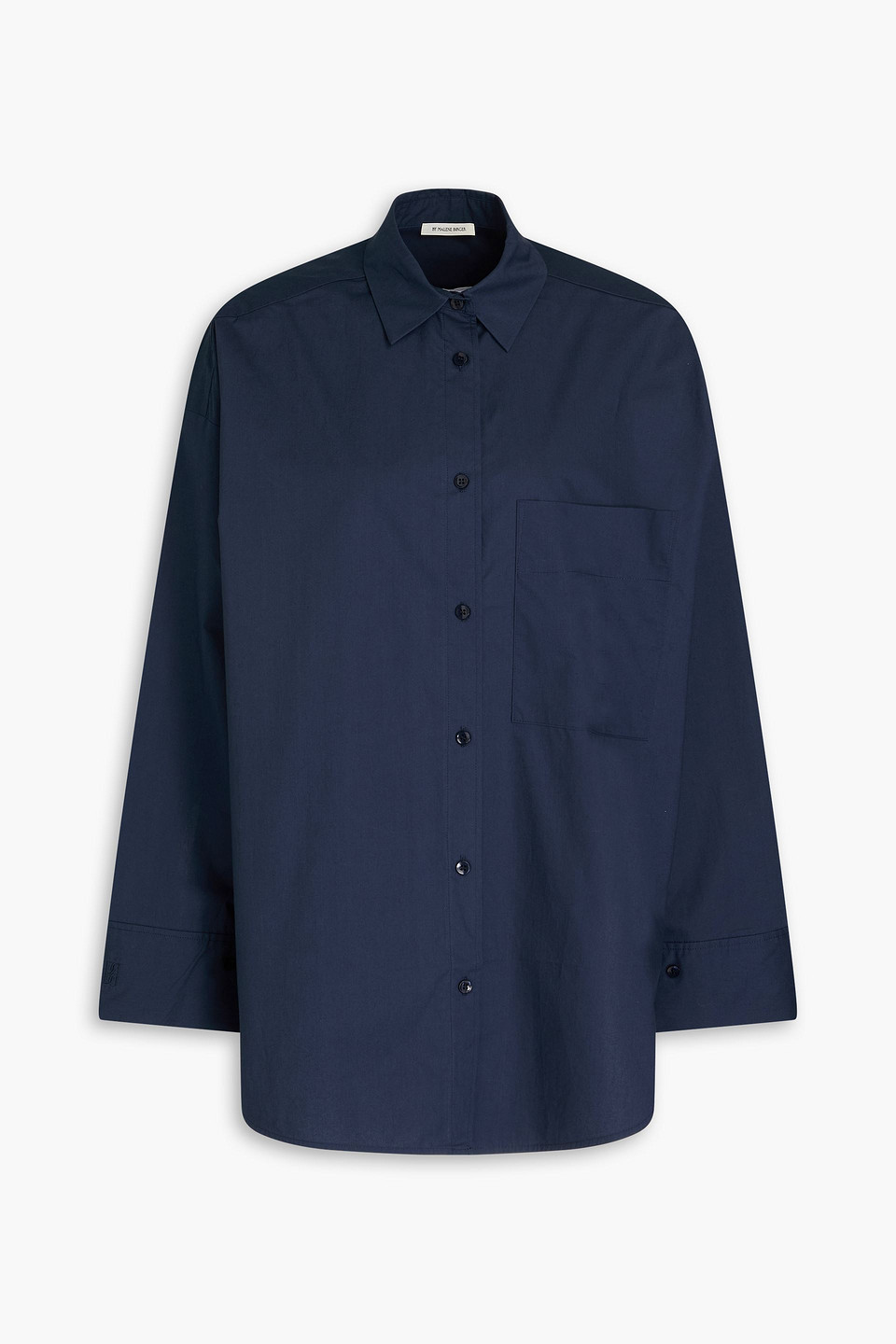 By Malene Birger Derris Oversized Cotton-poplin Shirt In Navy