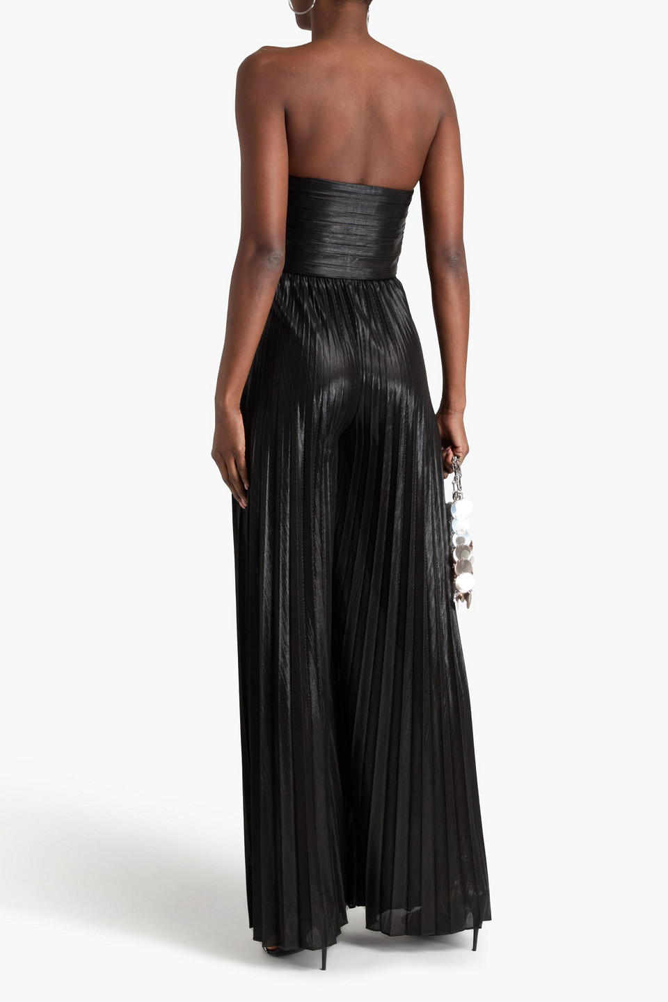 Retroféte Kaiser Metallic Strapless A-line Mini Dress In Black