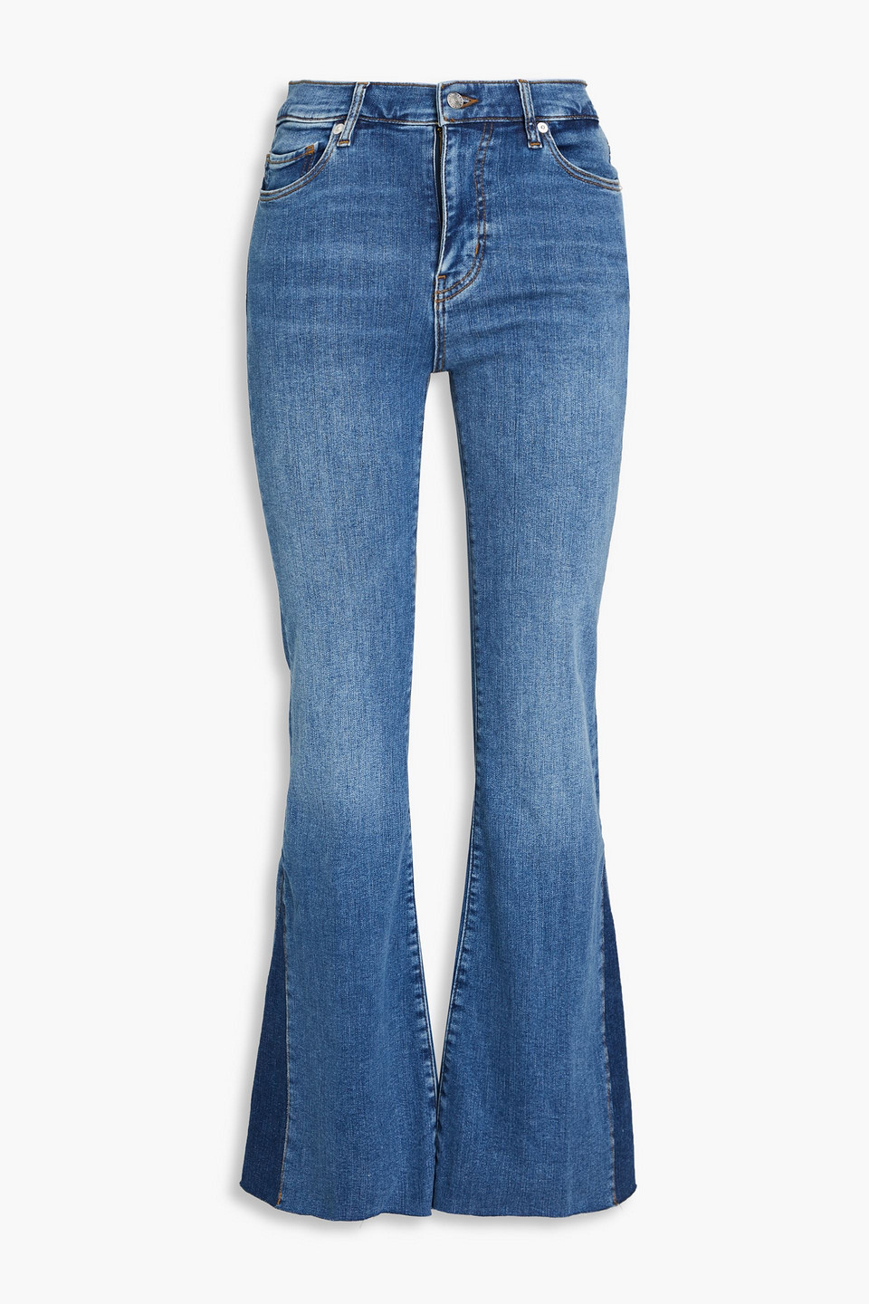 Frame High-rise Flared Jeans In Mid Denim