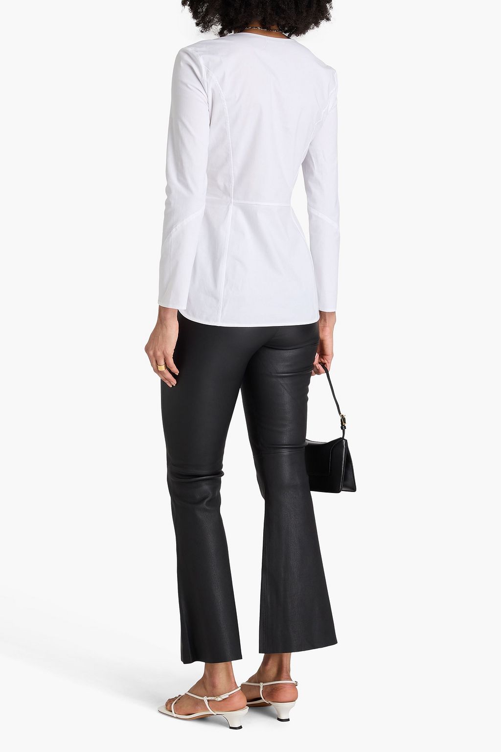 BY MALENE BIRGER بنطلون بقصة واسعة من الأسفل من الجلد