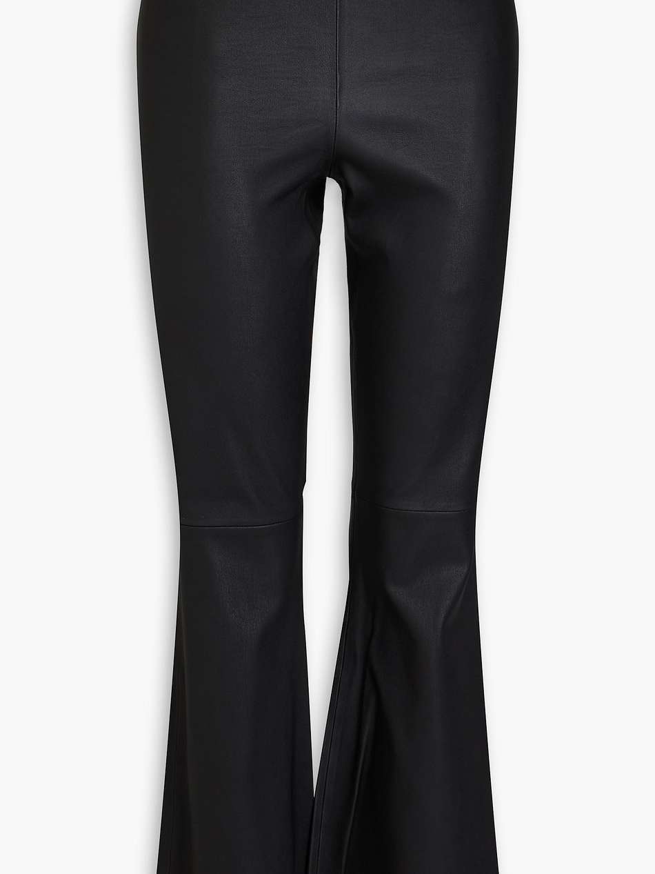 leather flared pants