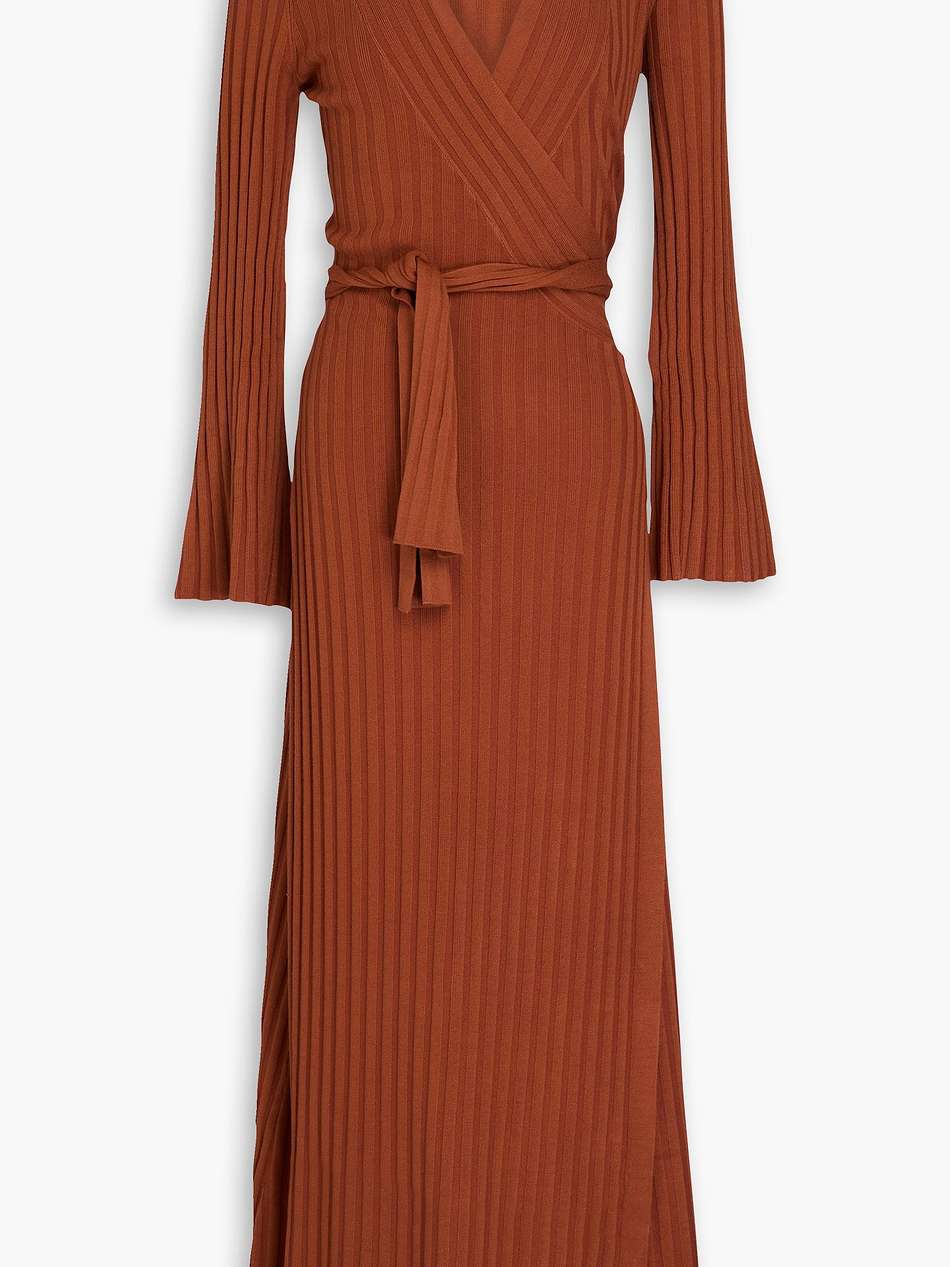 gilena ribbed ecovero™-blend midi wrap dress