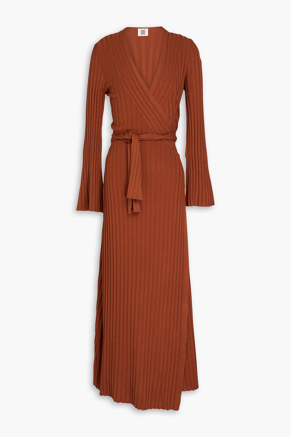 By Malene Birger Gilena Ribbed Ecovero™-blend Midi Wrap Dress In Brick