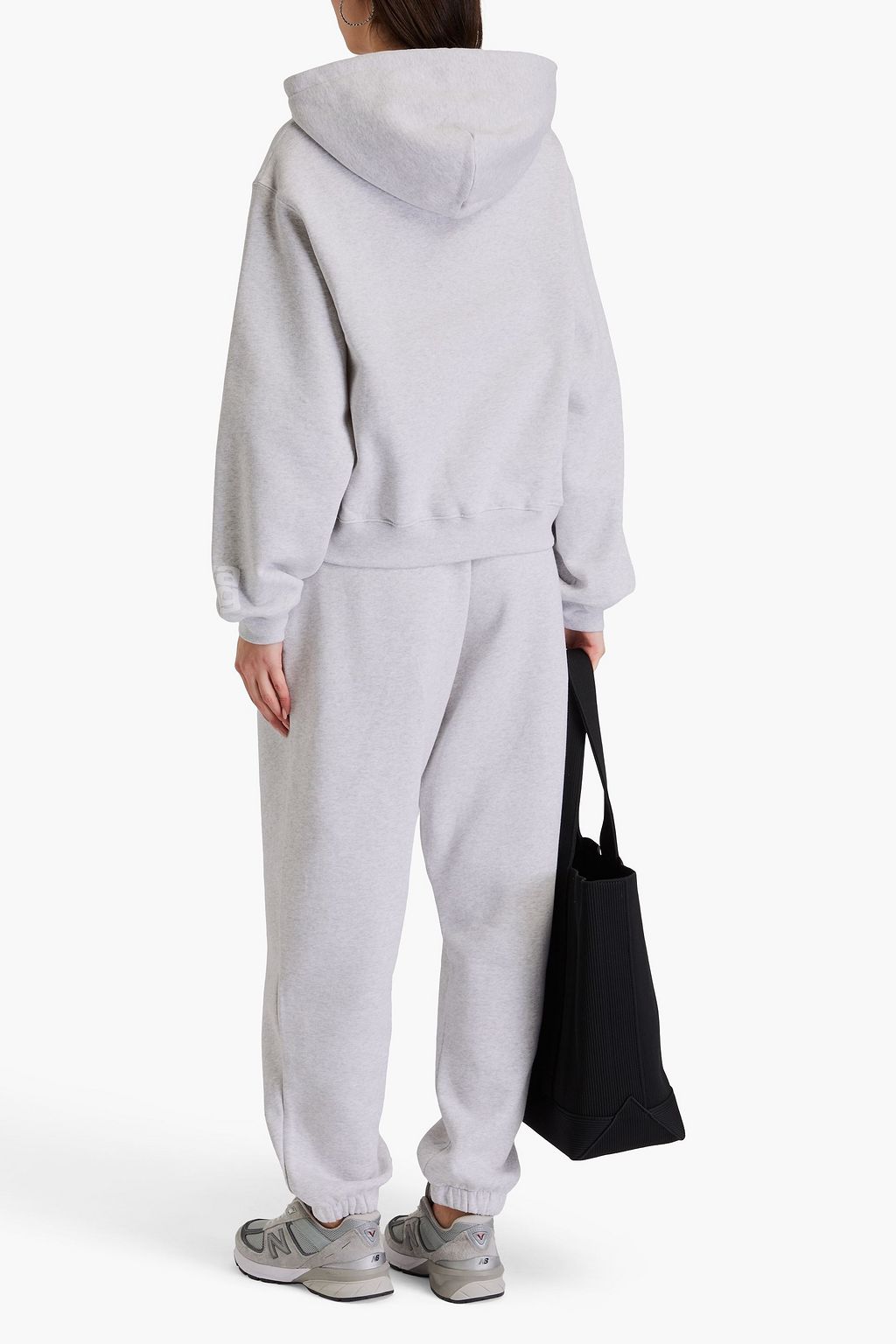 ALEXANDERWANG.T كنزة هودي مصنوعة من مزيج من قطن تيري فرنسي مزينة بطبعة شعار العلامة