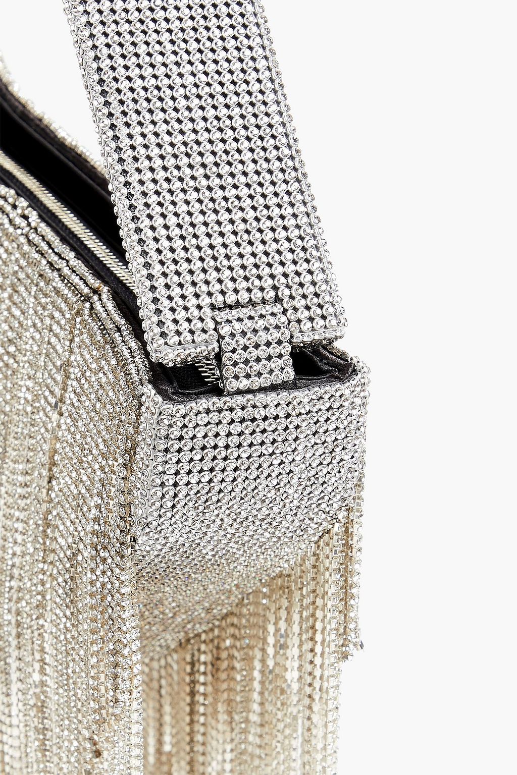 RETROFÊTE Kinsley fringed embellished satin tote
