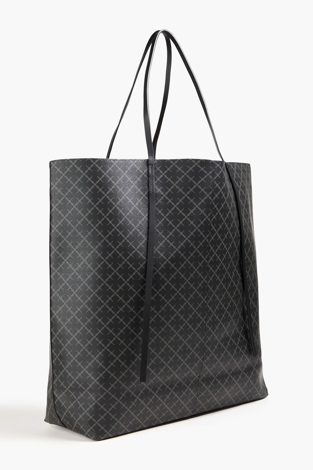 BY MALENE BIRGER حقيبة توت "أبريل" من الكنفا المطلي مزينة بطبعات
