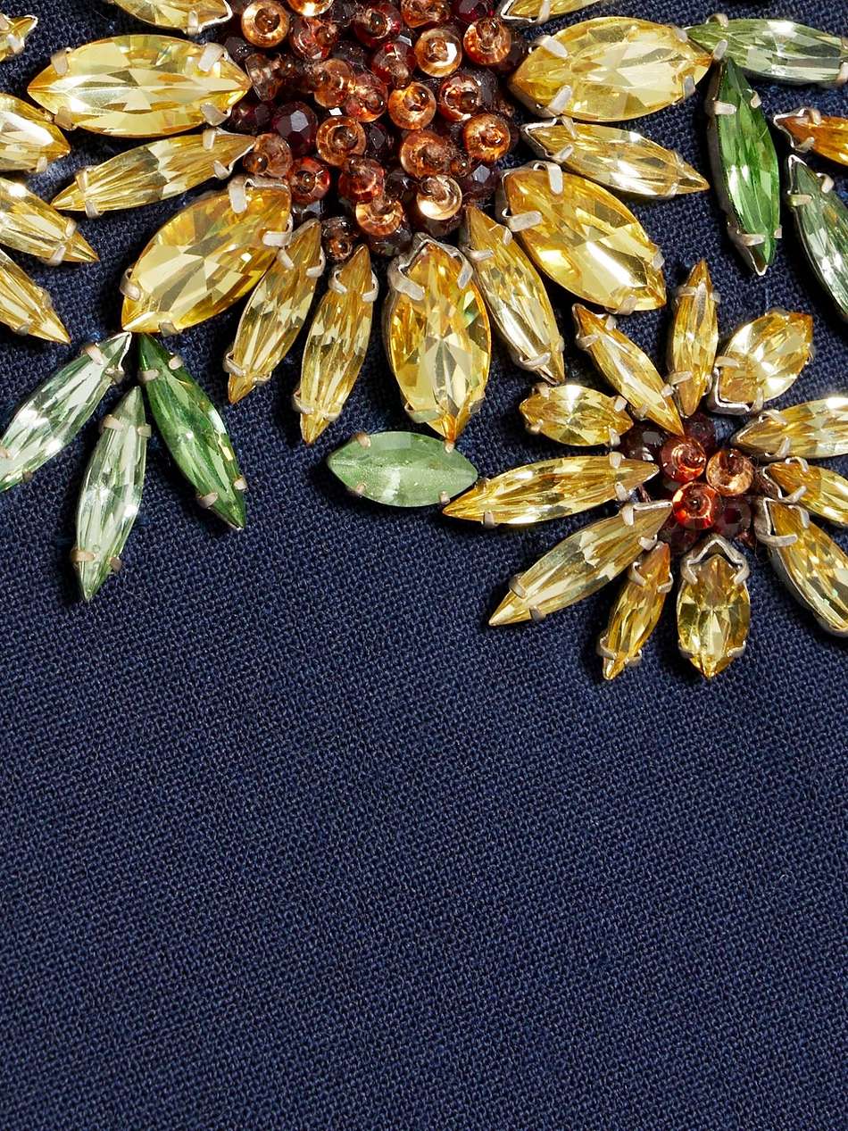 crystal-embellished wool-blend dress
