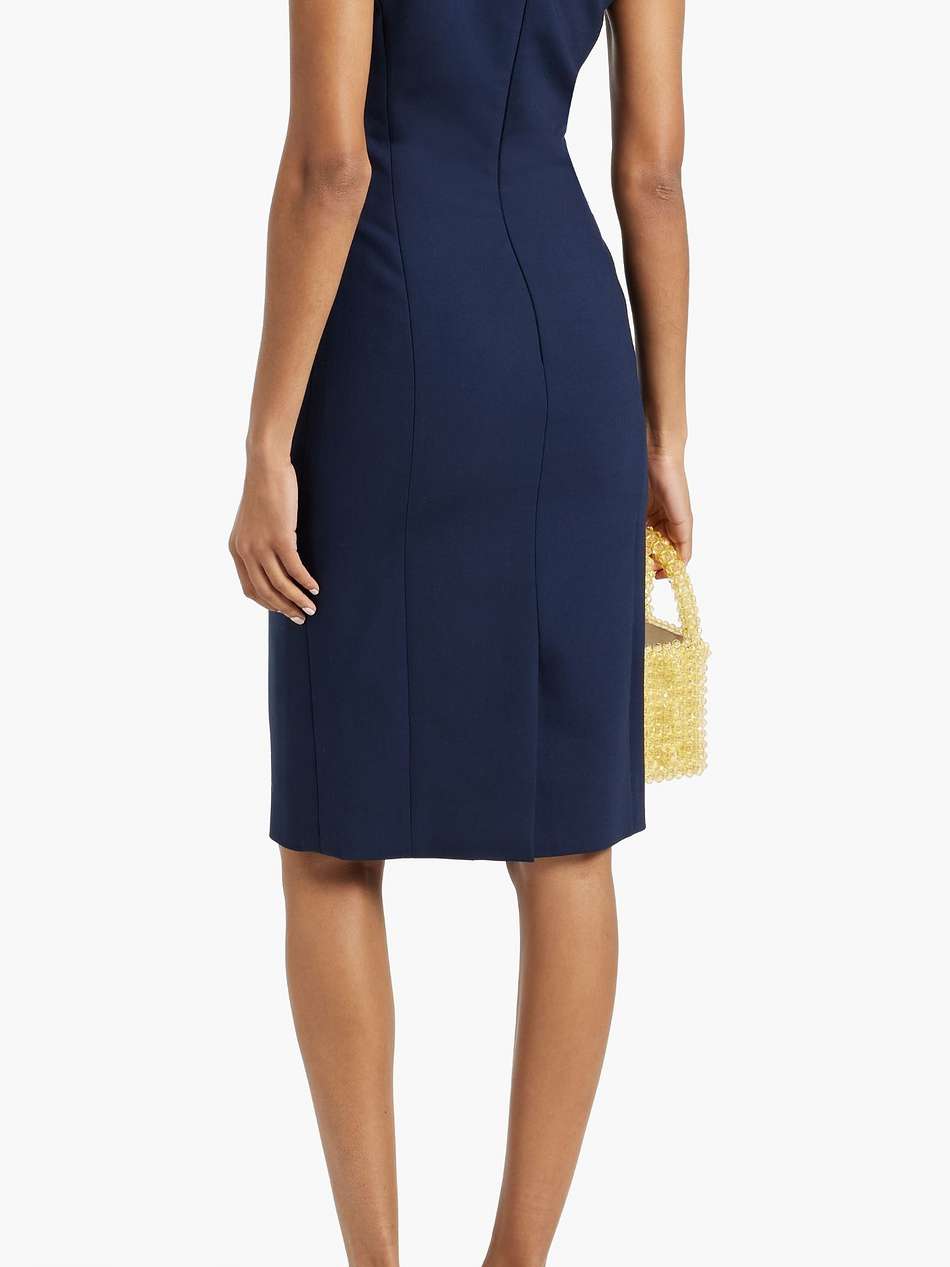 crystal-embellished wool-blend dress
