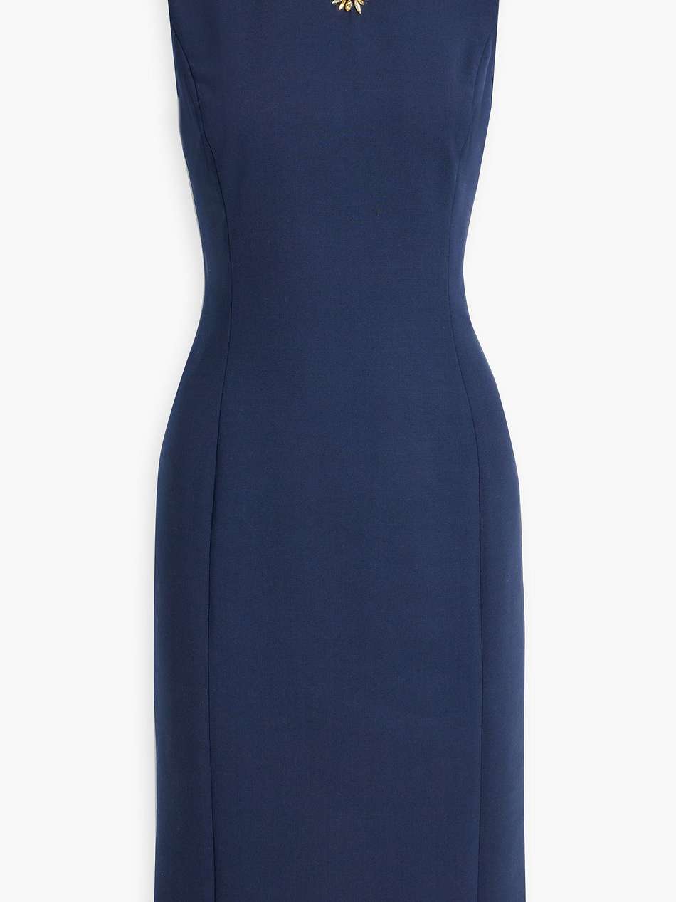 crystal-embellished wool-blend dress