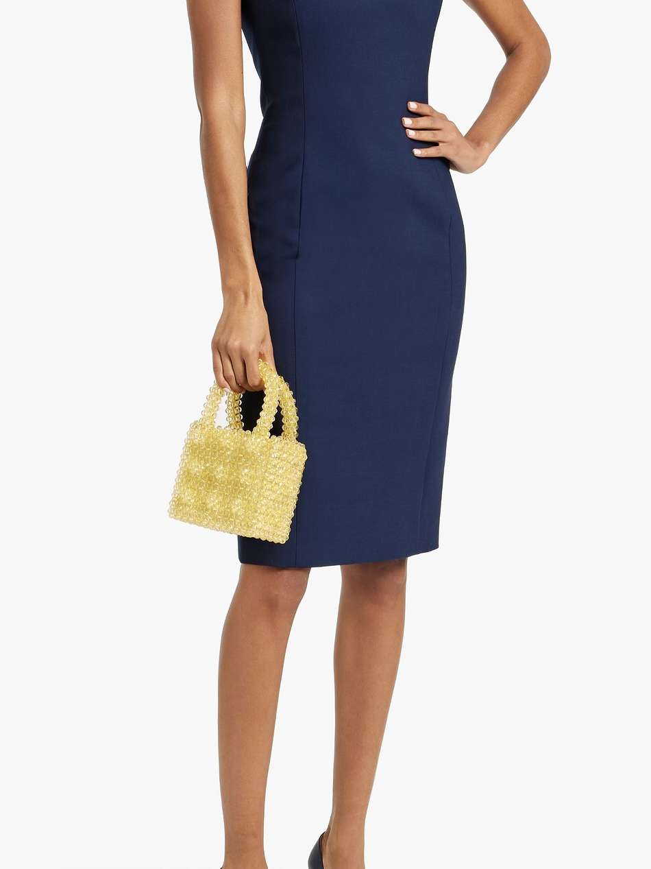 crystal-embellished wool-blend dress
