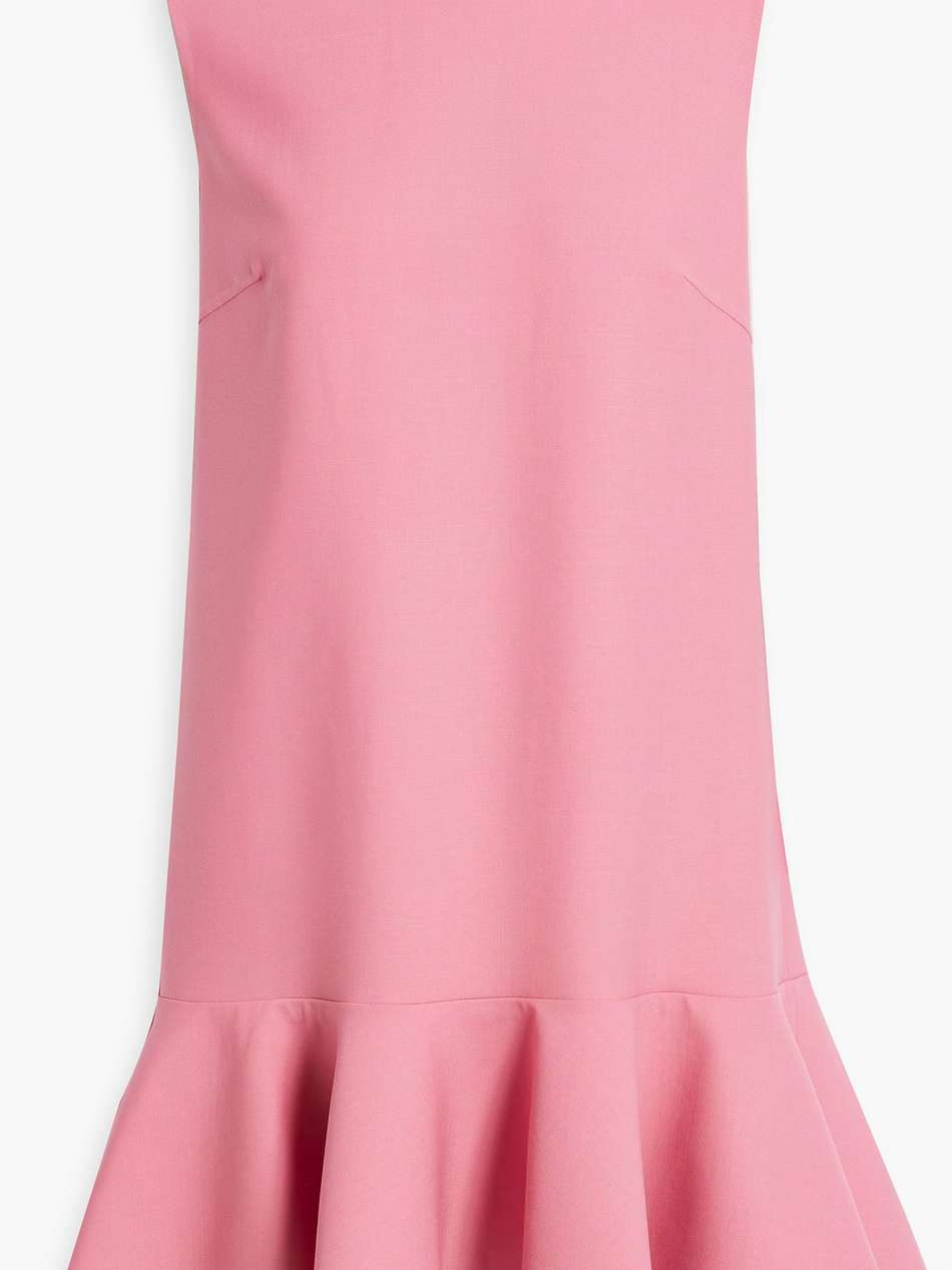 fluted wool-blend crepe mini dress