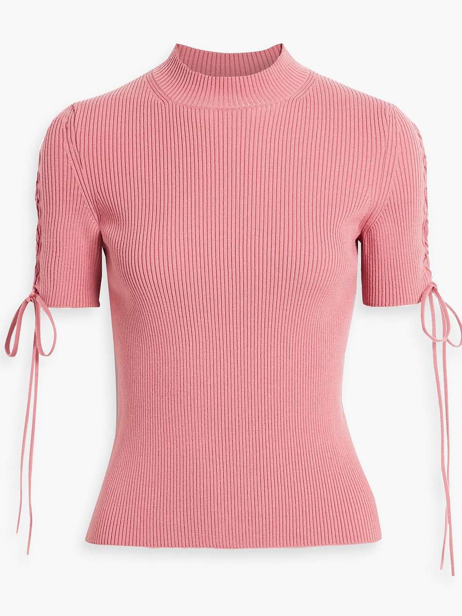 ribbed wool-blend top