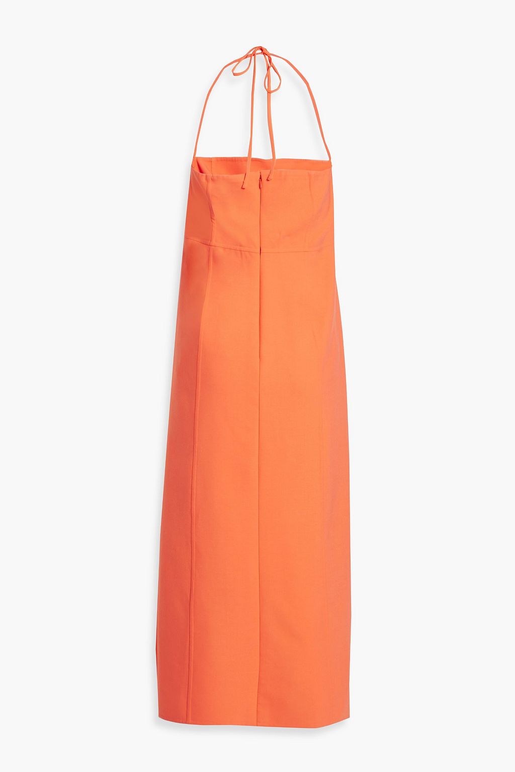 OSCAR DE LA RENTA Wool-blend halterneck midi dress