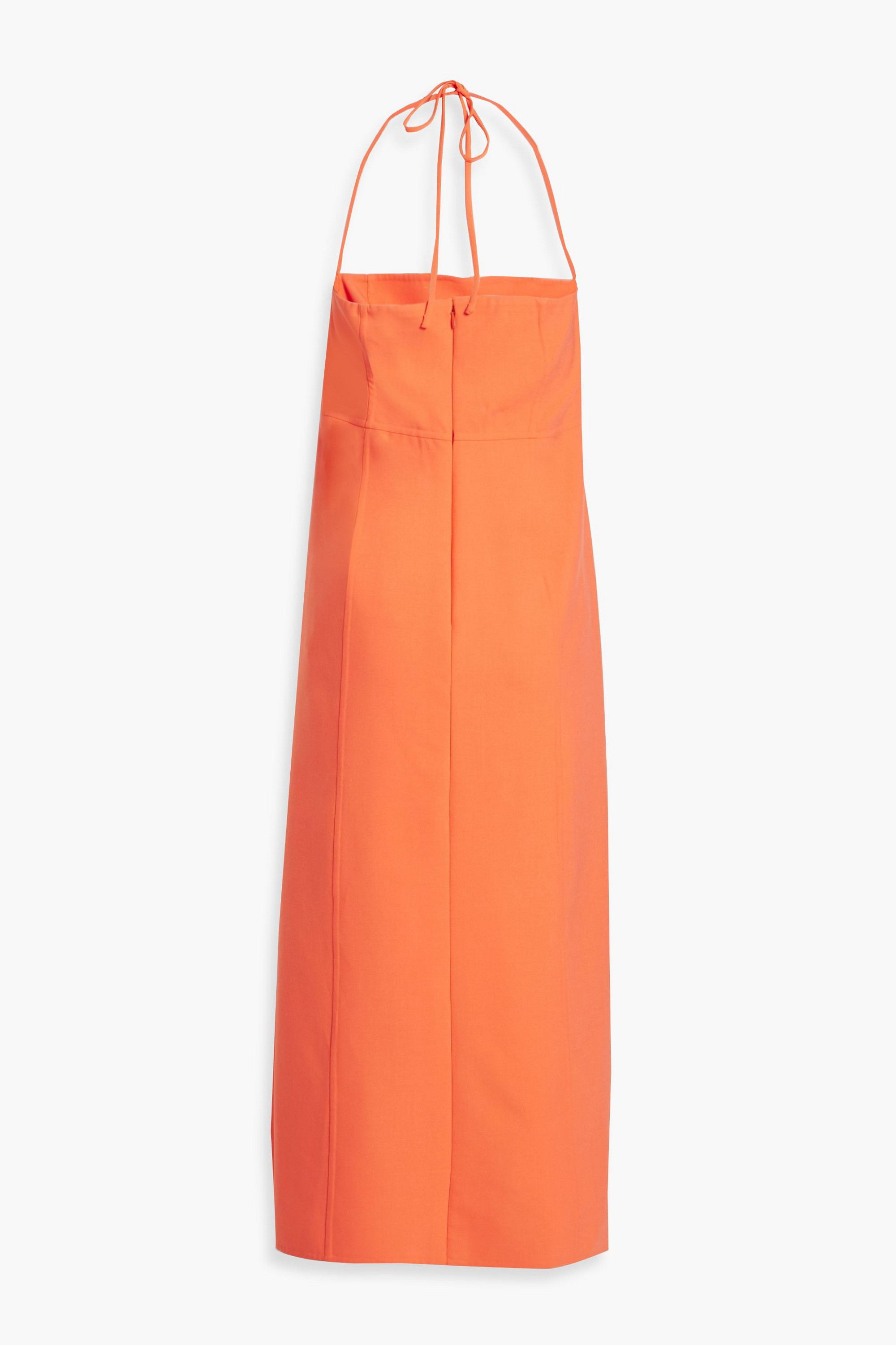 Oscar de la Renta Wool-blend halterneck midi dress