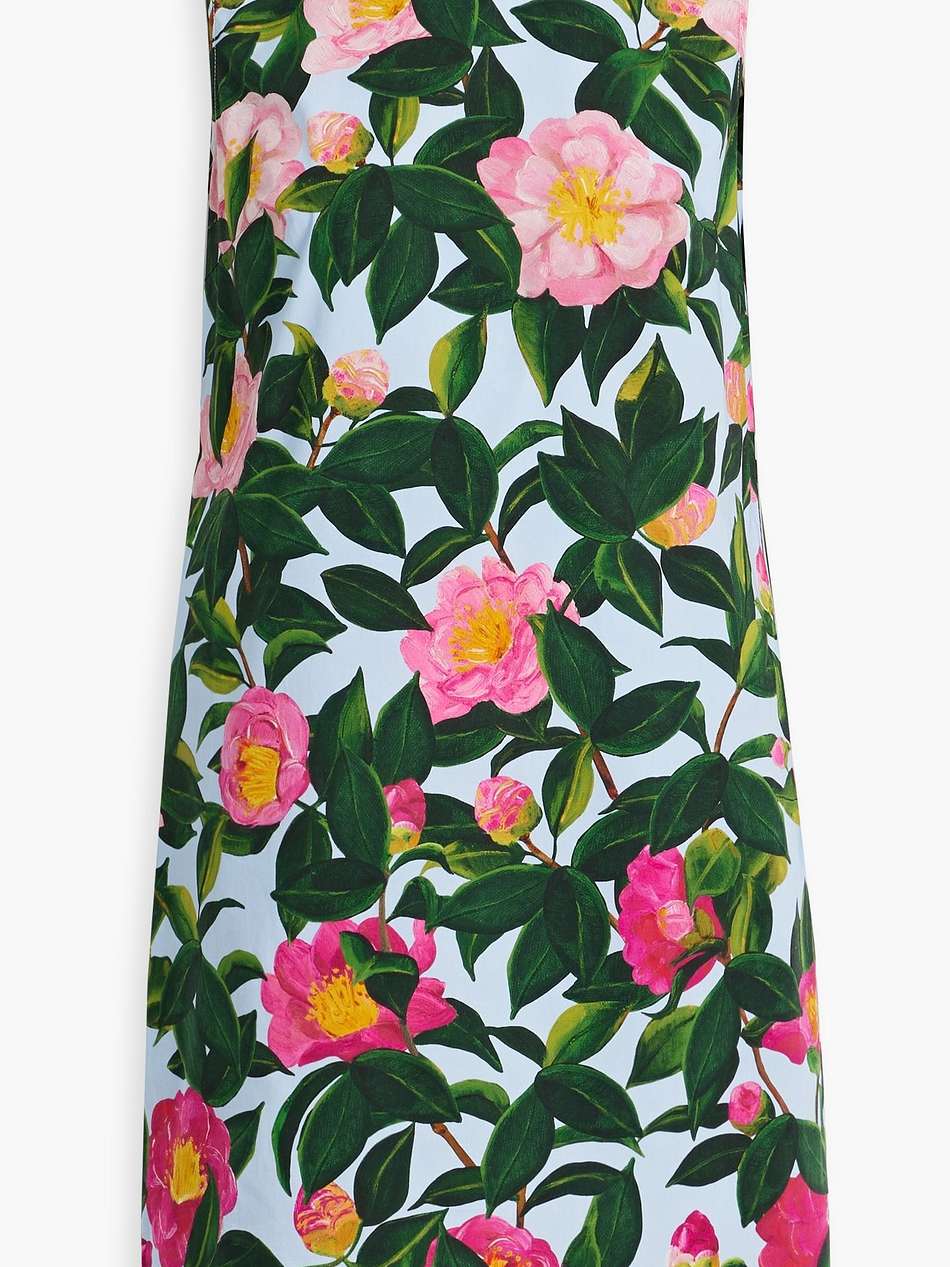 floral-print cotton-blend poplin mini dress