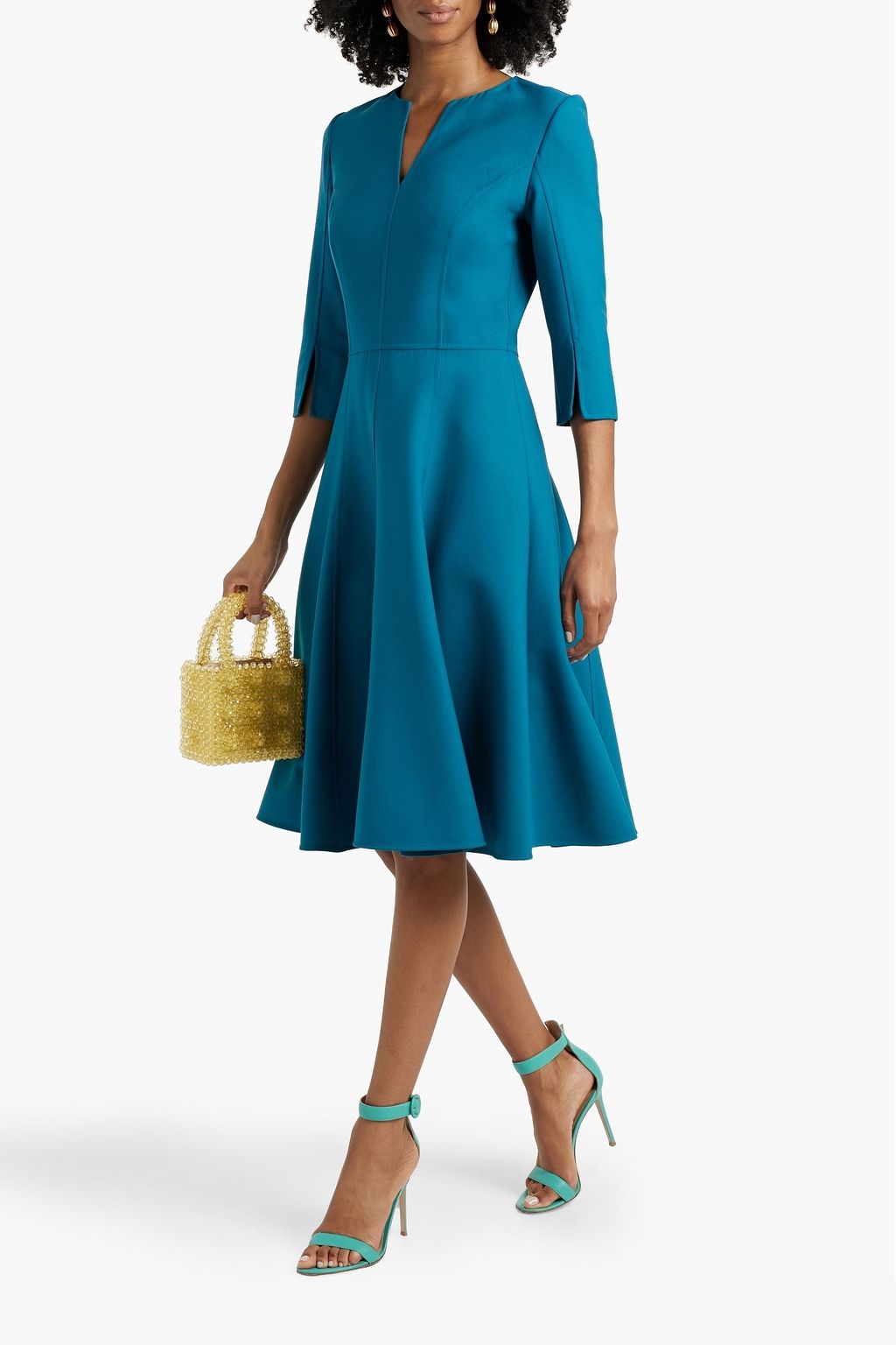 OSCAR DE LA RENTA Flared wool-blend dress