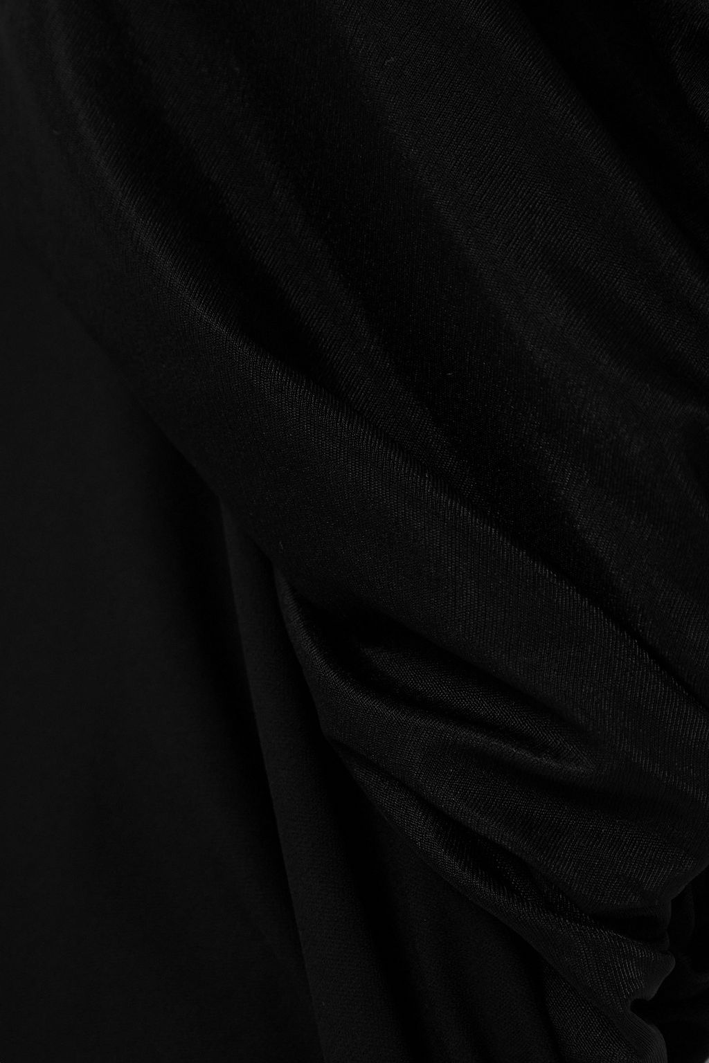 MUGLER Asymmetric cutout tulle-paneled stretch-jersey mini dress