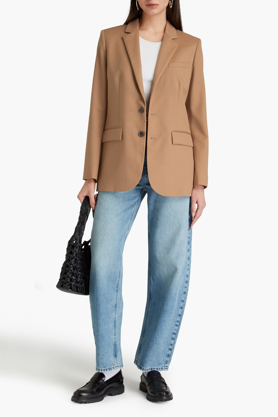FRAME WOOL-BLEND TWILL BLAZER 