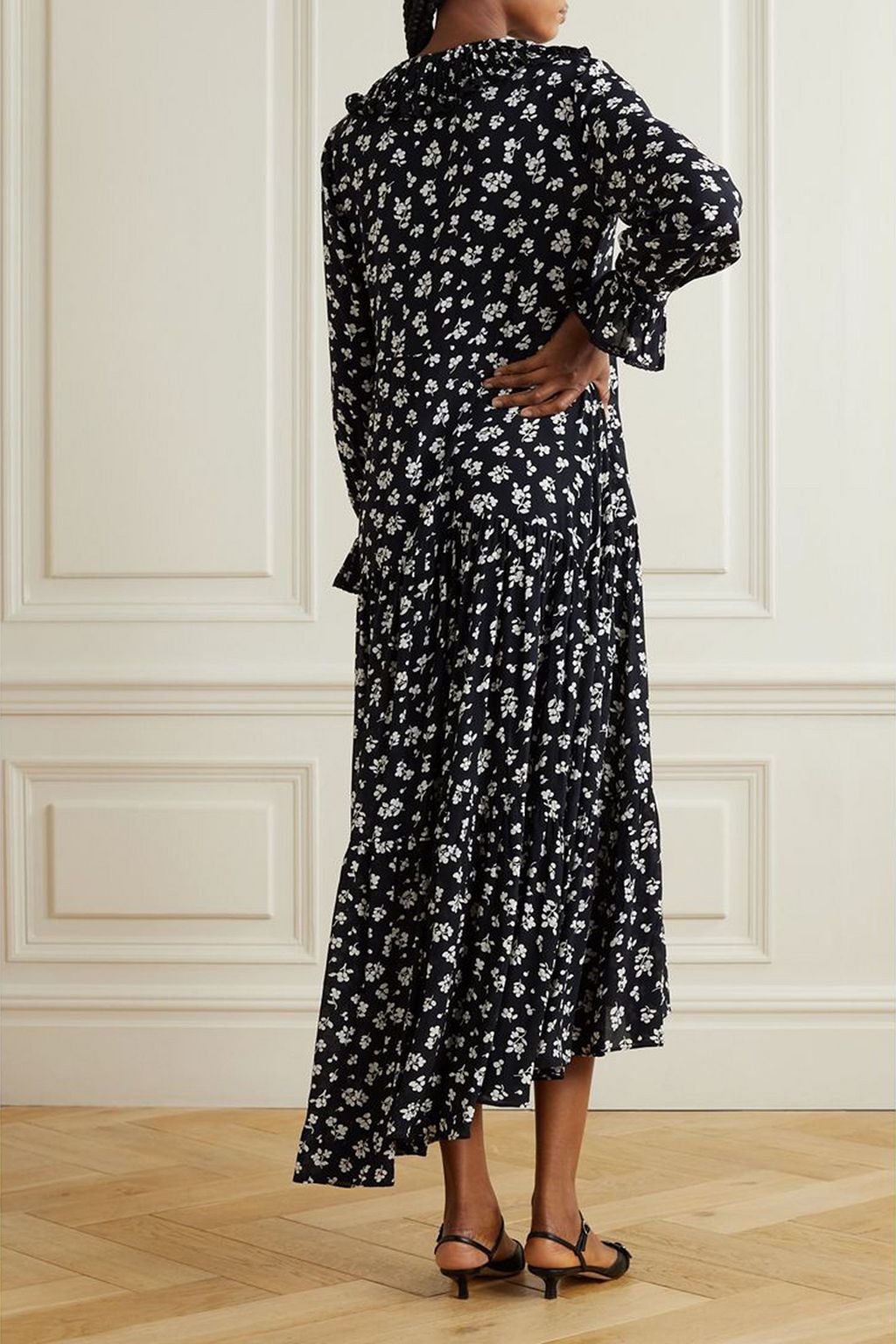 RIXO Mali floral-print crepe de chine midi dress