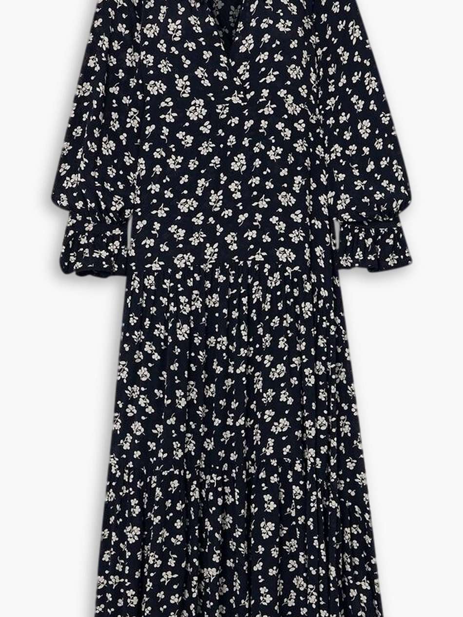 mali floral-print crepe de chine midi dress