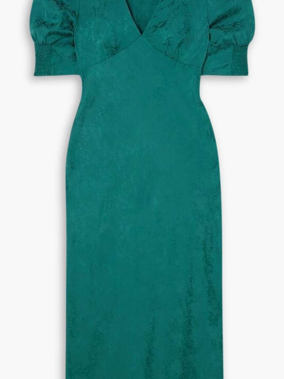 zadie satin-jacquard midi dress