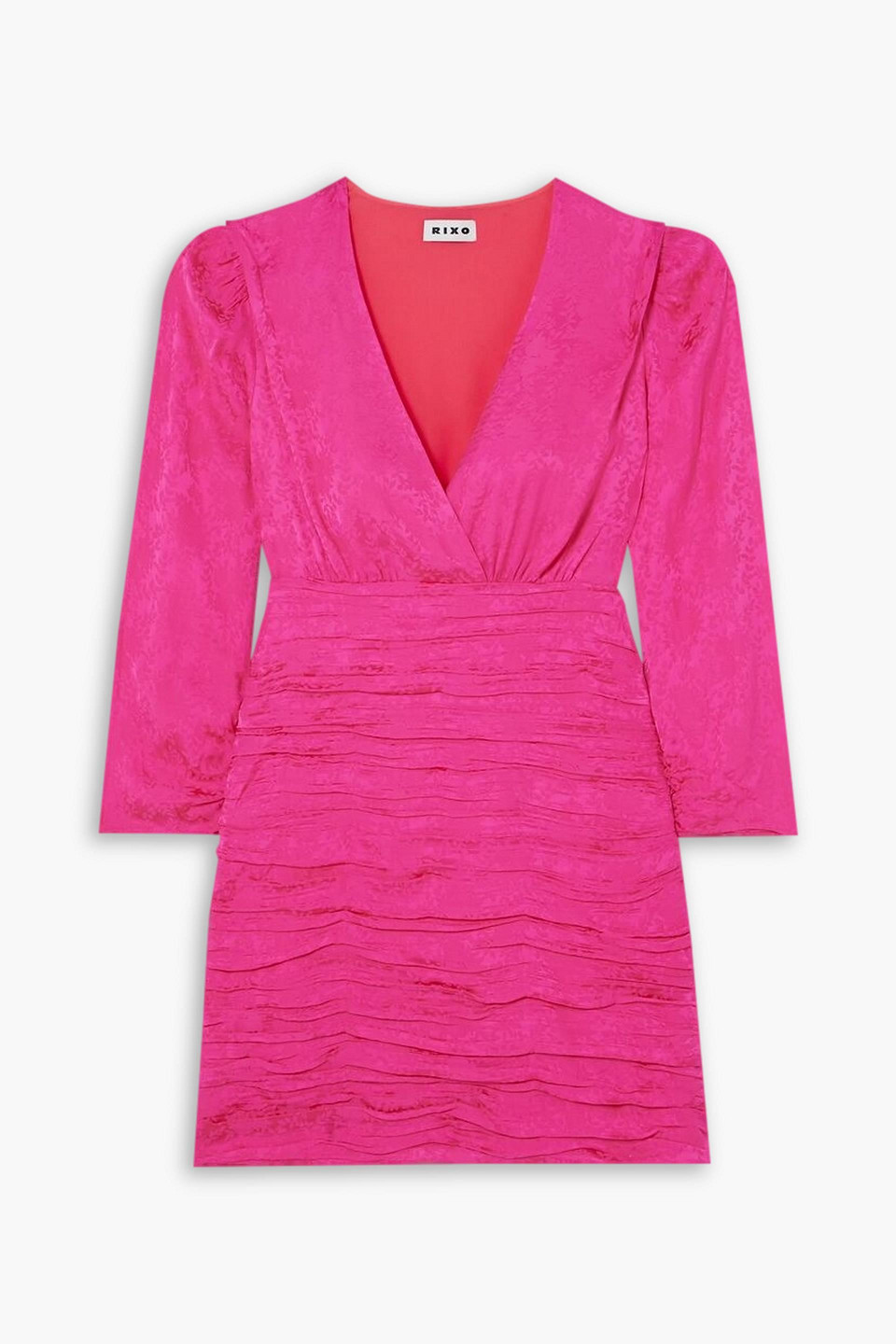 Rixo London Rixo Golden Floral-jacquard Satin Mini Dress In Pink