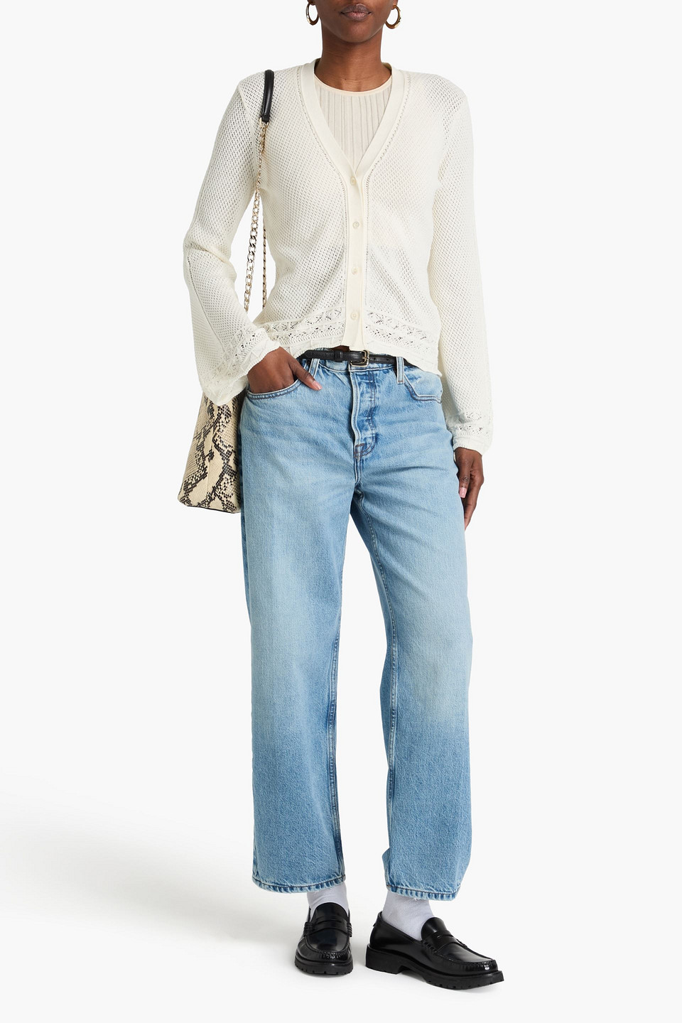 FRAME LE SLOUCHY LOW-RISE STRAIGHT-LEG JEANS