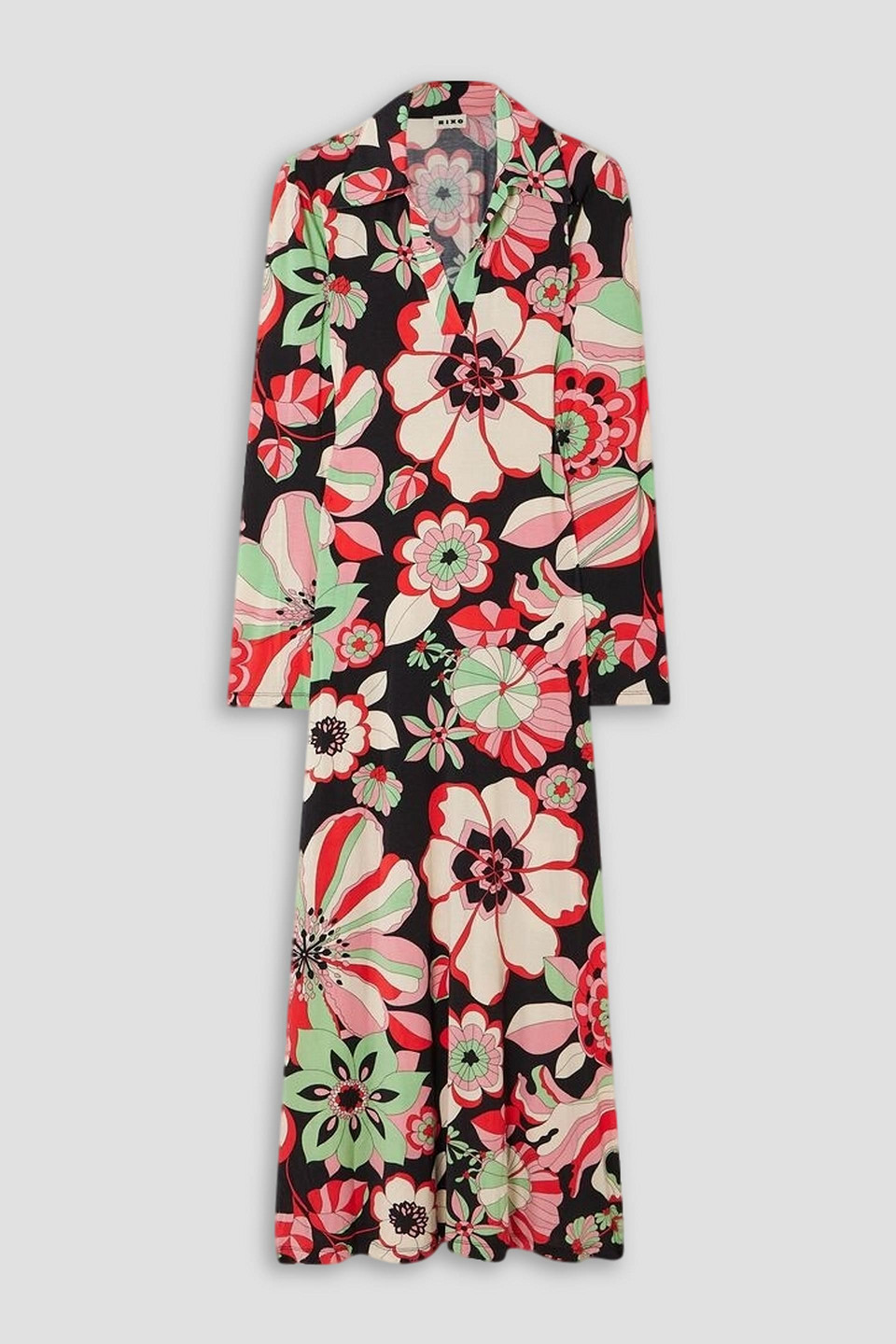 Rixo London Tillie Floral-print Stretch-jersey Midi Dress In Ivory