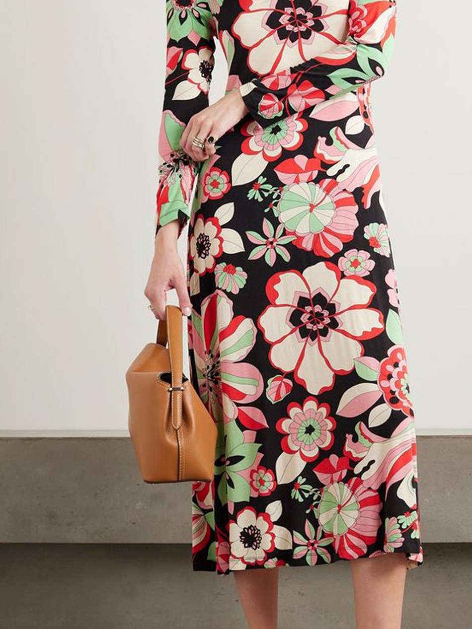 tillie floral-print stretch-jersey midi dress