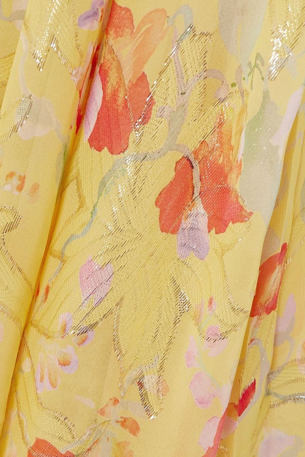 RIXO Meera gathered floral-print metallic fil coupé silk-blend maxi dress