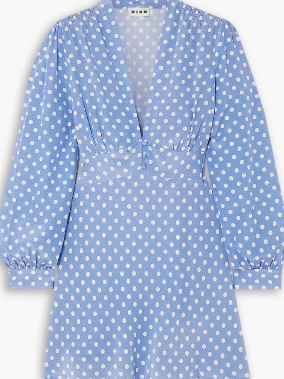 hebe polka-dot silk mini dress