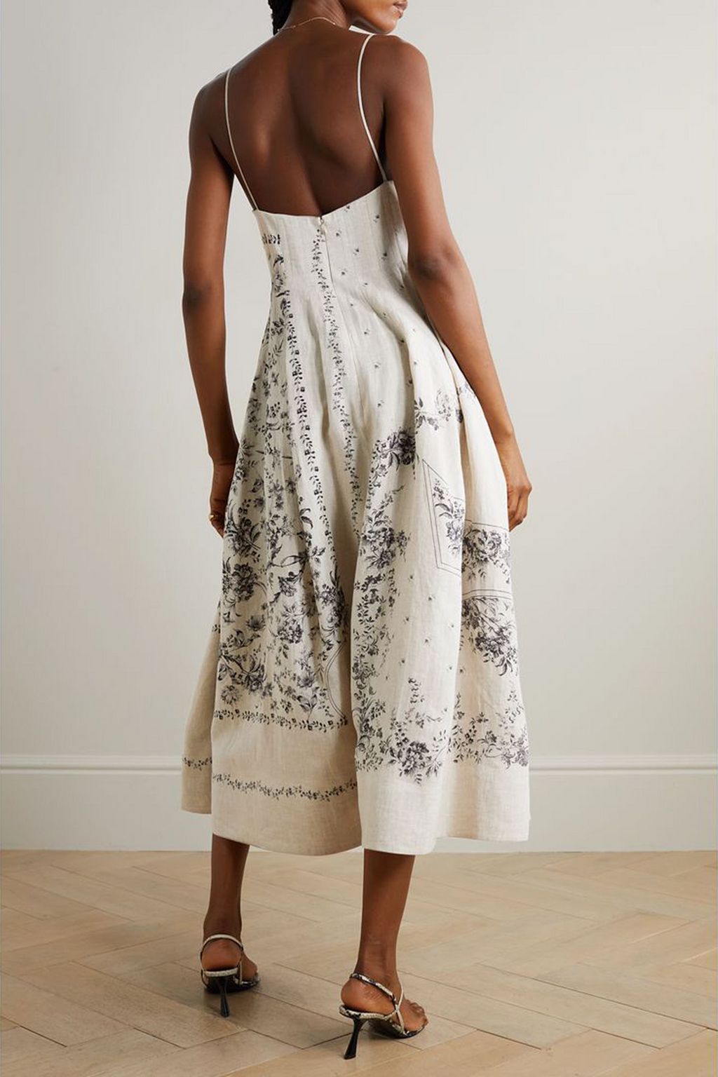 ERDEM Catalina floral-print linen midi dress
