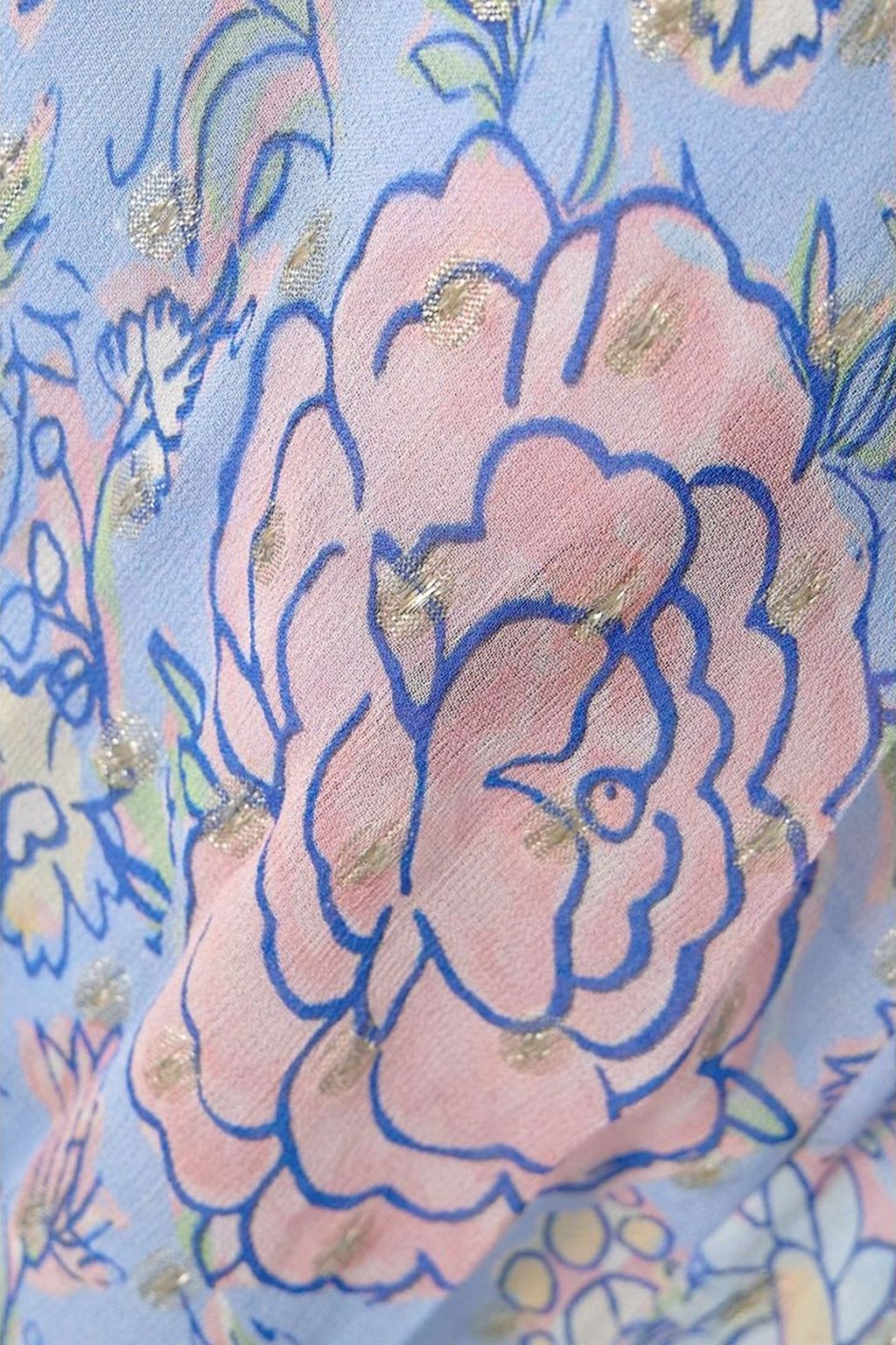 RIXO Pia belted floral-print metallic fil coupé georgette midi dress