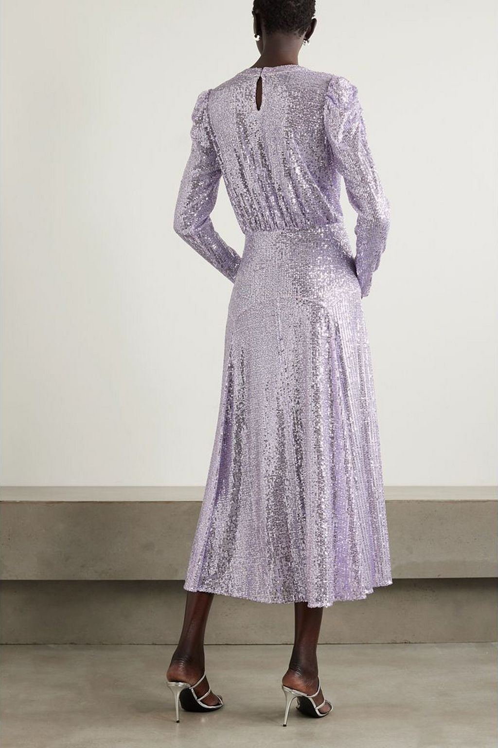 RIXO Cerise gathered sequined stretch-tulle midi dress