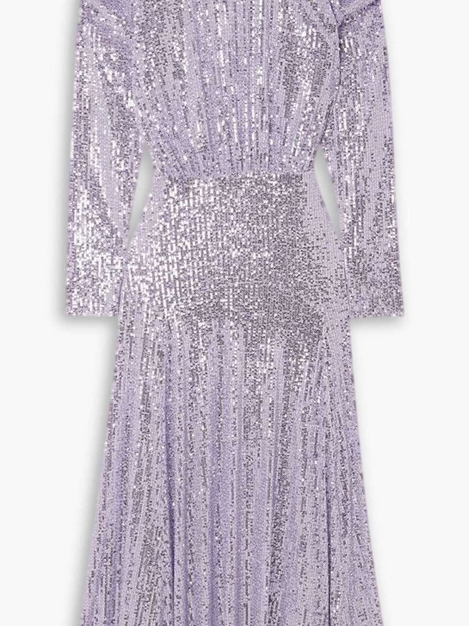 cerise gathered sequined stretch-tulle midi dress