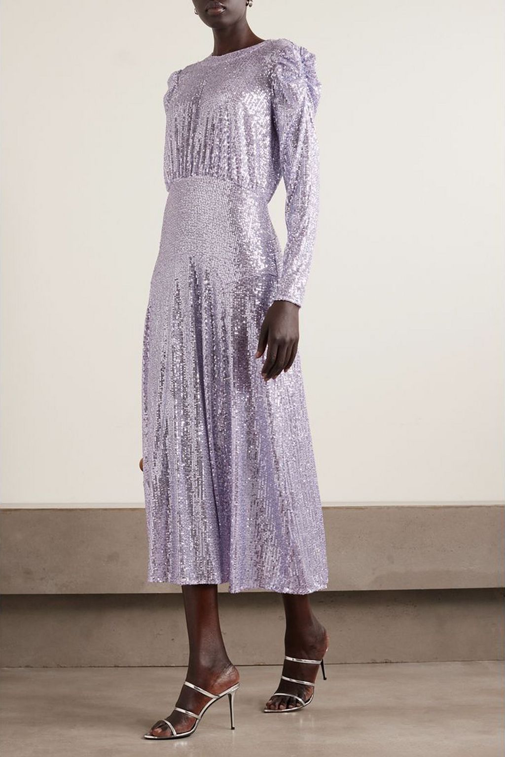 RIXO Cerise gathered sequined stretch-tulle midi dress