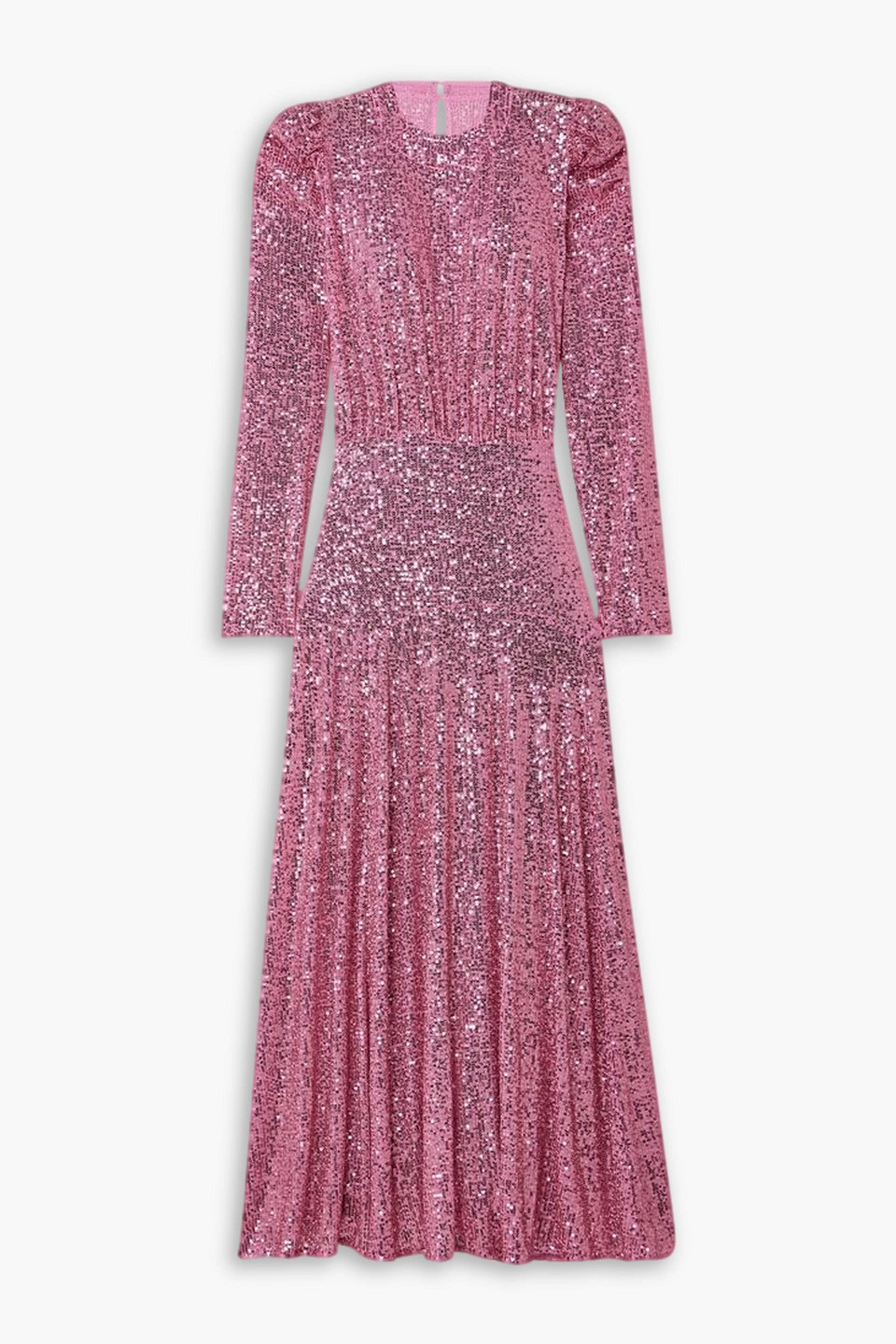 Rixo London Cerise Sequined Midi Dress In Pink