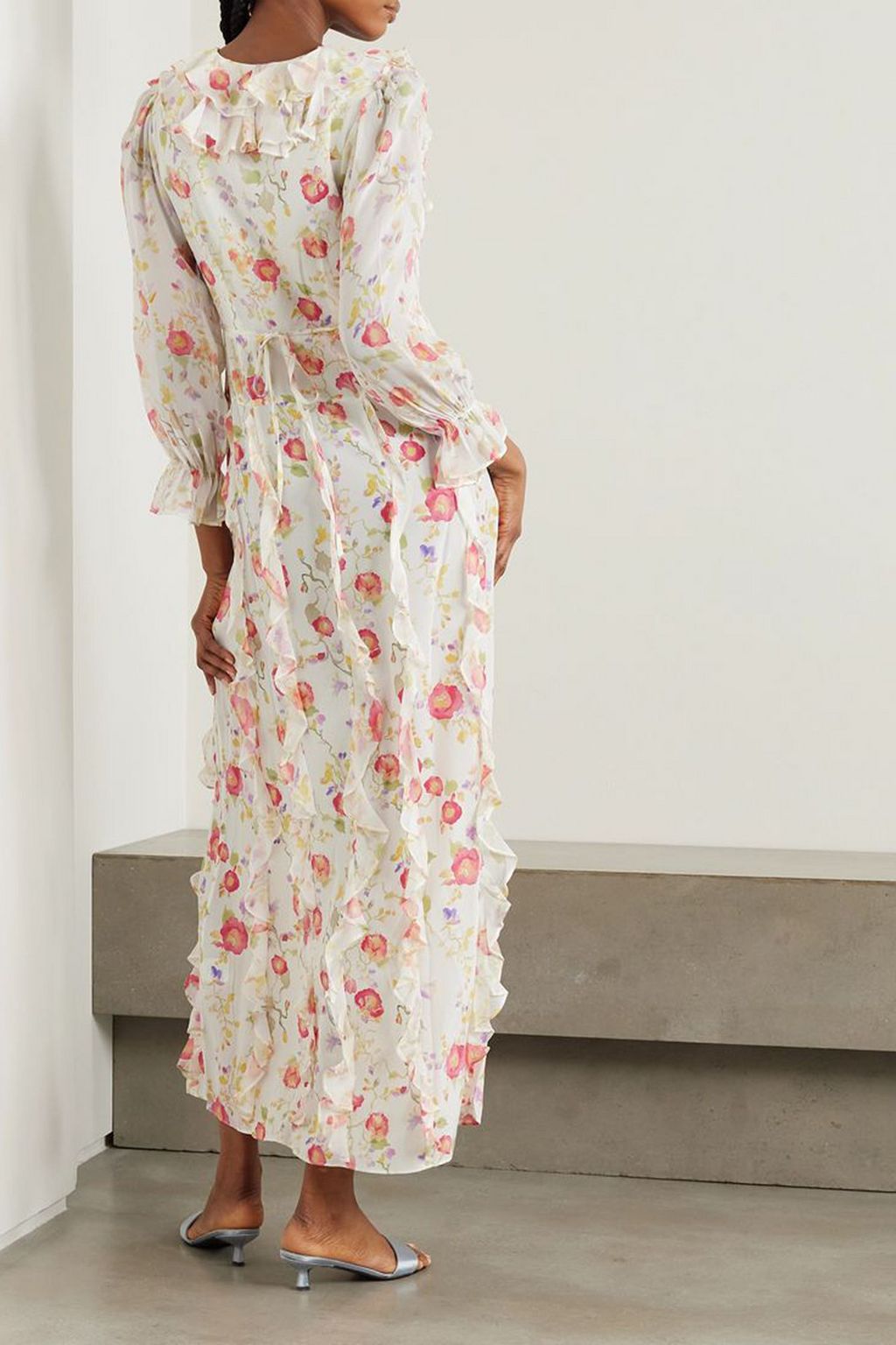 RIXO Linnett ruffled floral-print silk-chiffon maxi dress