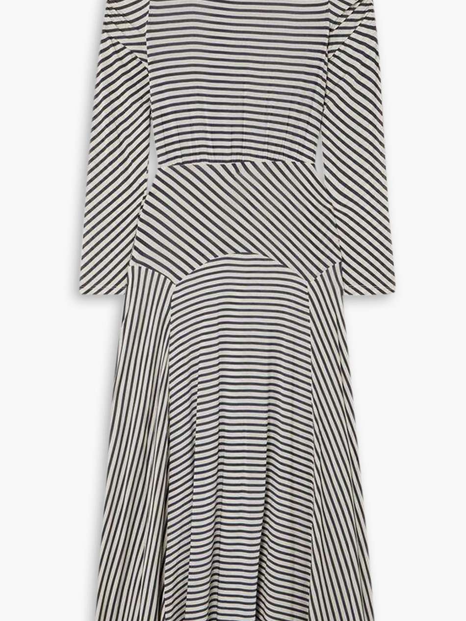 cerise striped stretch-jersey midi dress
