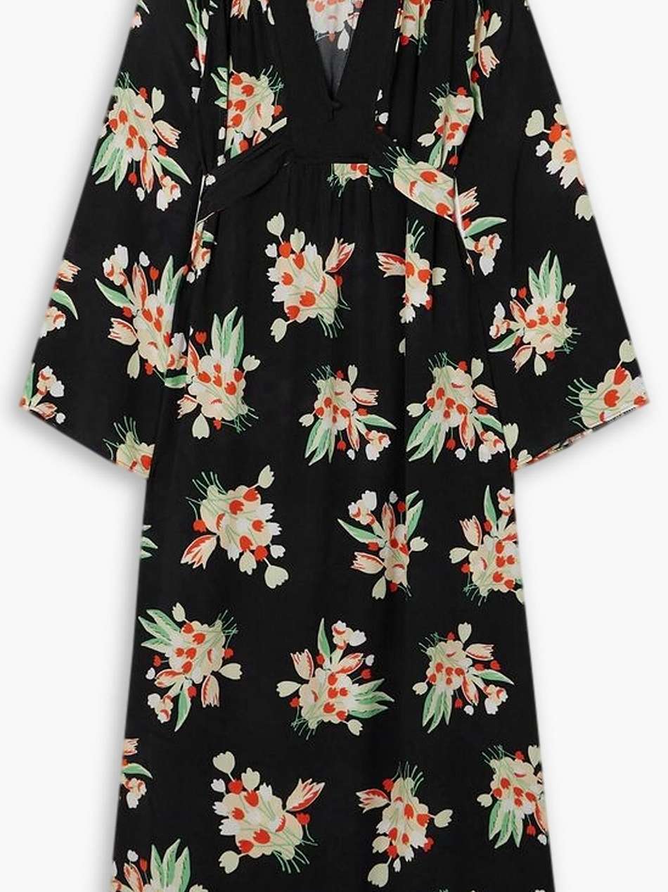 anela floral-print crepe midi dress